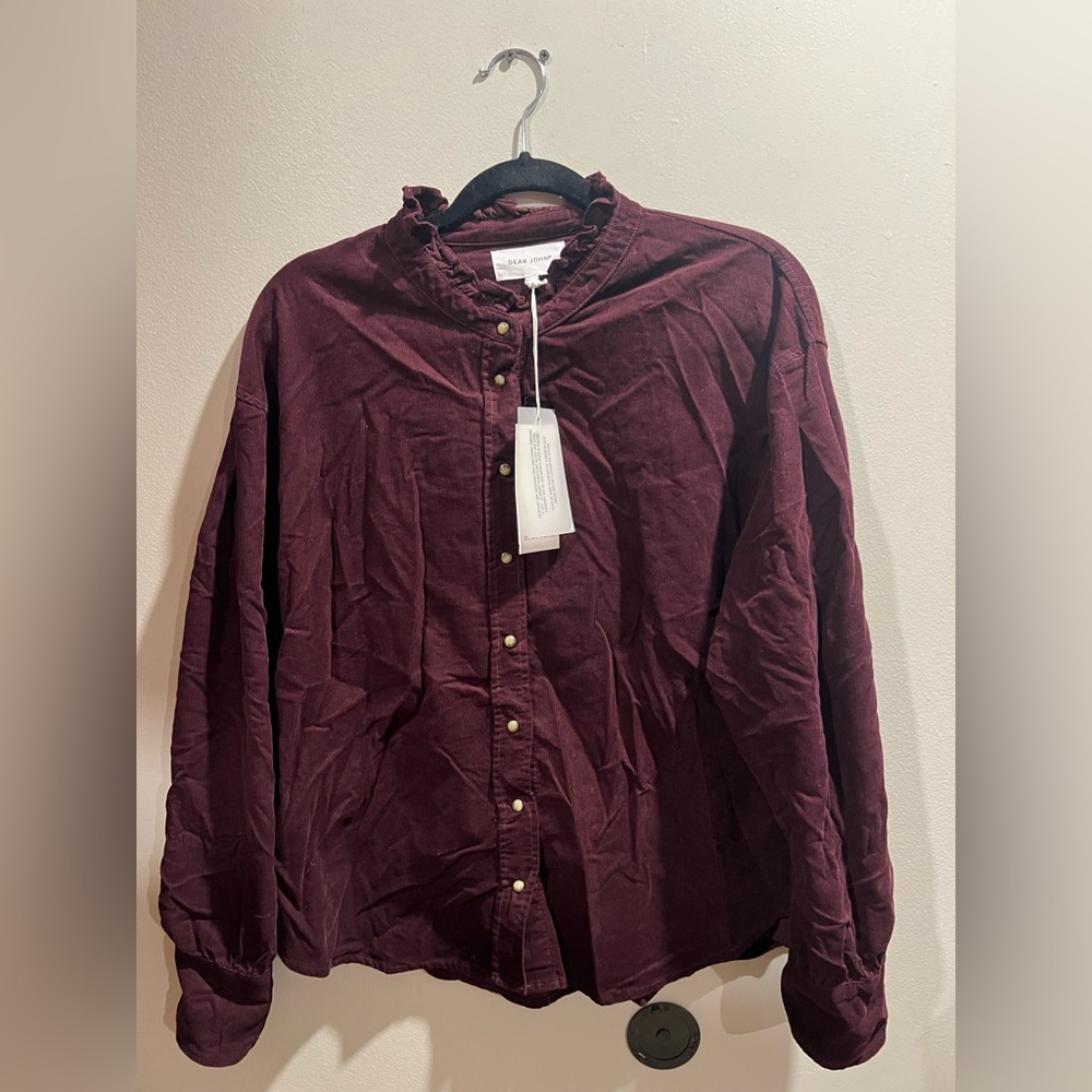 Dear John Deep Burgundy Ruffled Shirt